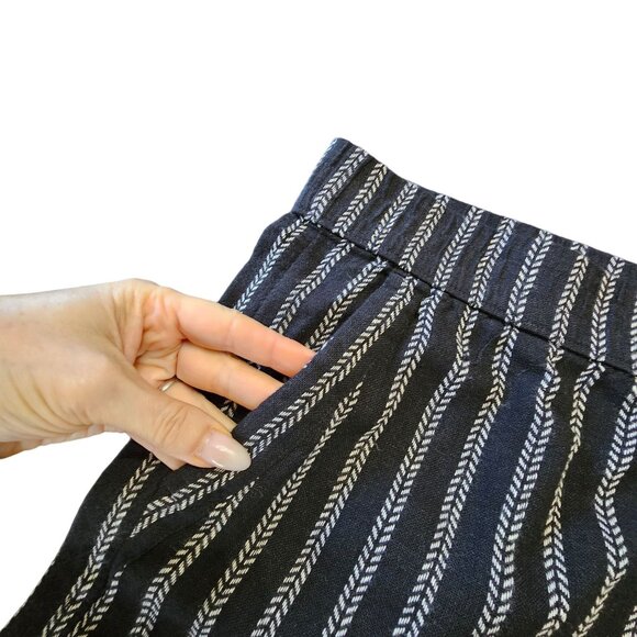 Nwt Sonoma Linen Blend Black Striped Mid Rise Mid thigh sz 4X - Picture 3 of 10